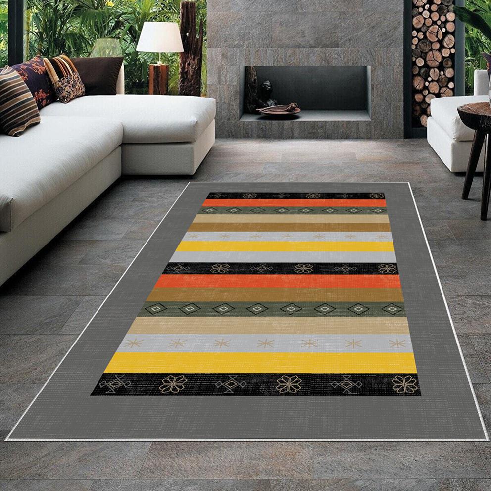 

Современный ковер для гостиной с нескользящим основанием, который необходимо распечатать с помощью цветной цифровой печати с рисунком.