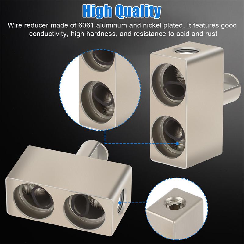 Universal Car Audio Modified Wire Power Supply O-Type Terminal Block Aluminum Alloy Connector Auto Audio Amp Input Reducer