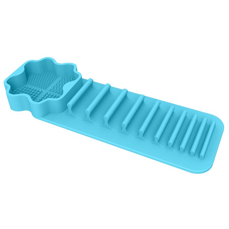 Silicone Makeup Brush Cleaner Tool Wall Mounted Suction Cup Makeup Brush Drying Rack Cleaning Drying Makeup Brush