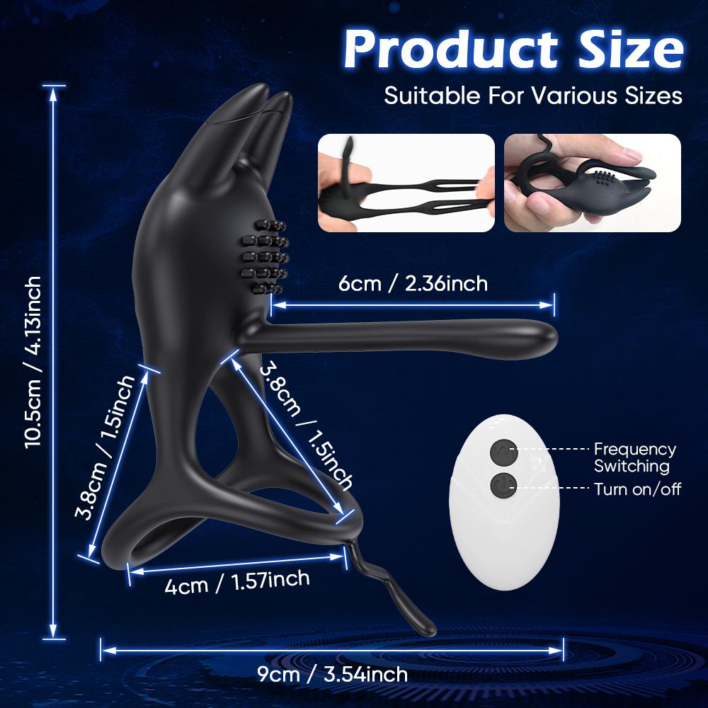 Remote Control Penis Ring Vibrator for Men Ejaculation Delay Penis Extension Penetration Vibrator Cock Ring Sex Toy for Couple