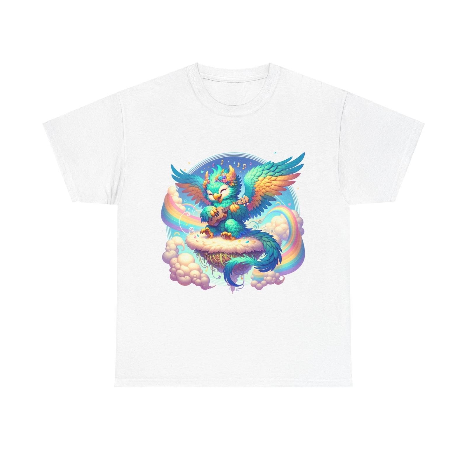 

Unisex Adult T Shirt Griffin Playing Ukulele Floating Island S