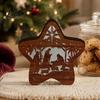 Decorative Wooden Light 3D LED Christmas Night Light, Hollow Carved Tabletop Decor Indoor Festive Lighting with Warm Glow, Holiday Home And