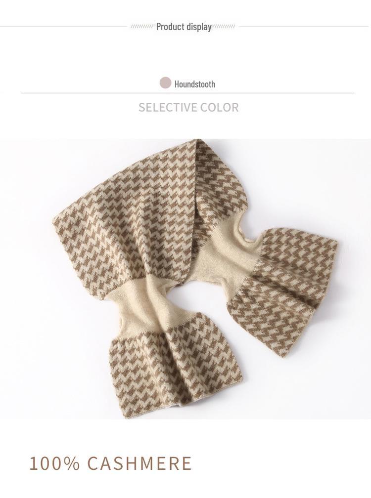 100% Cashmere Plaid Knit Neck Gaiter & Scarf - Soft & Warm