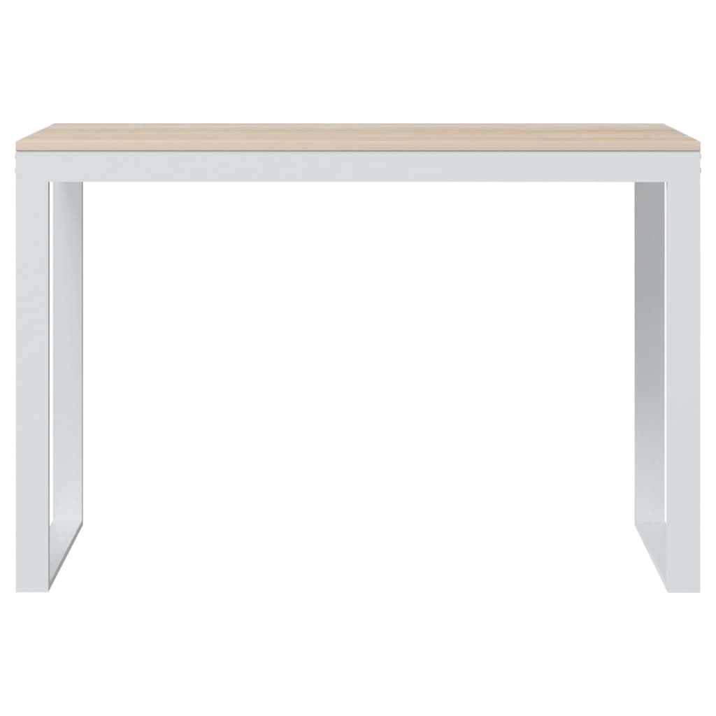 Computer Desk White and Oak Effect 110 x 60 x 73 cm Engineered Wood