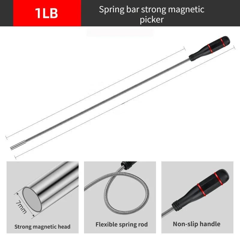 New Foldable Powerful Magnet Pick-up Tool Flexible Magnetic Rod Sucker Magnet Spring Clip Gripper Portable Hand Tools Tool Kit