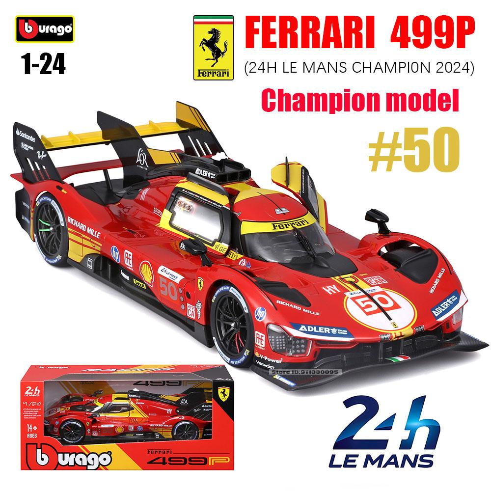 Bburago 1:24 202 Ferrari 499P LMH FORMULA RACING 488 250GTO FXXK 458 Alloy Luxury Vehicle Diecast Cars Model Toy Collection Gift