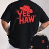Yee Haw Cowboy Hat Graphic Men's Cotton T-Shirt Streetwear Crew Neck Tee