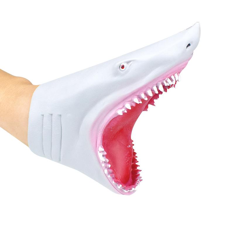 New Shark Hand Puppets Hand For Story Tpr Animal Head Gloves Kids Toys Gift Marionetas Muppets Shark Puppet