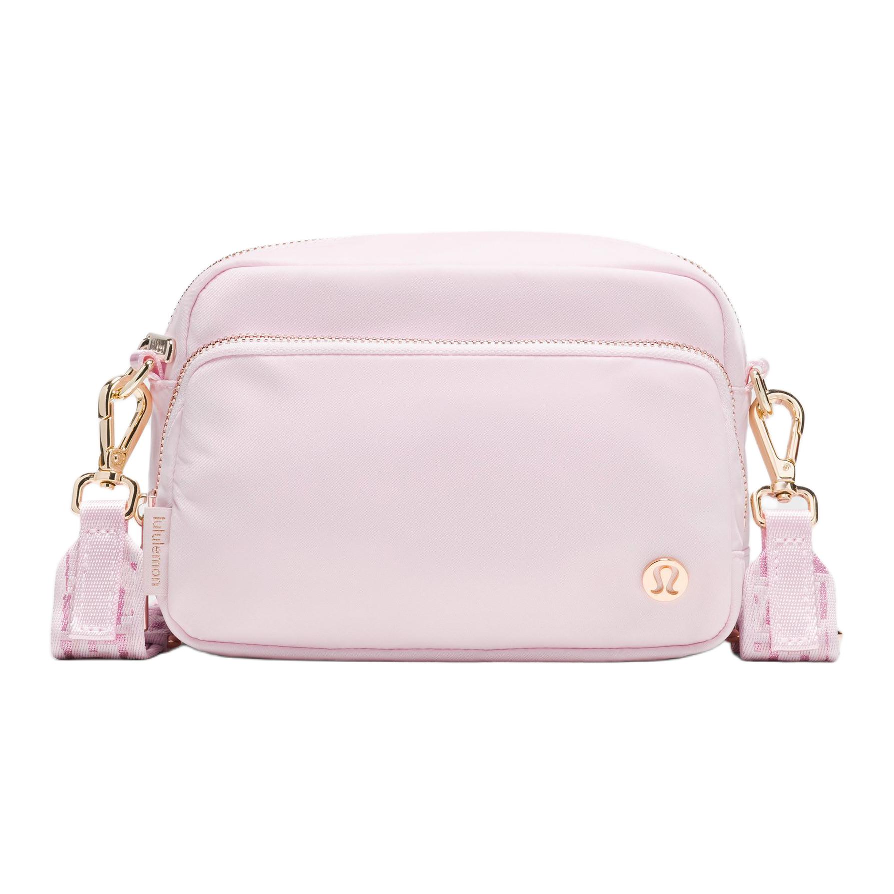 Lululemon Everywhere 2L Simple Versatile Detachable Adjustable Shoulder Strap Nylon Shoulder Crossbody Bag Large Women bags LU9DKZS-072478 Happiness Pink & Gold