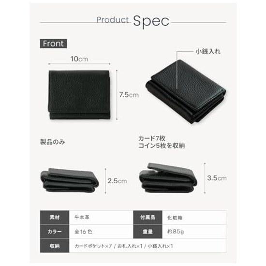 NEESE Optimal Solution Minimalists Japanese Company Planning Domestic Support. Stores bills without folding. Genuine Leather Mini Wallet Tri-fold Coin