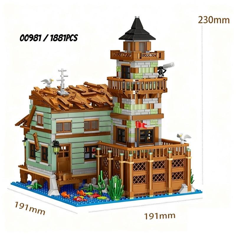 Fisherman'S Wharf Zhegao Blocks Light House Building Bricks Cabin Juguetes Diy Toys For Girl Gift Adult Present New Year