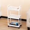 5-Tier Rolling Storage Cart, Mobile Organizer with Wheels for Kitchen Pantry Bathroom, Modern White Utility Cart, Easy Assembly