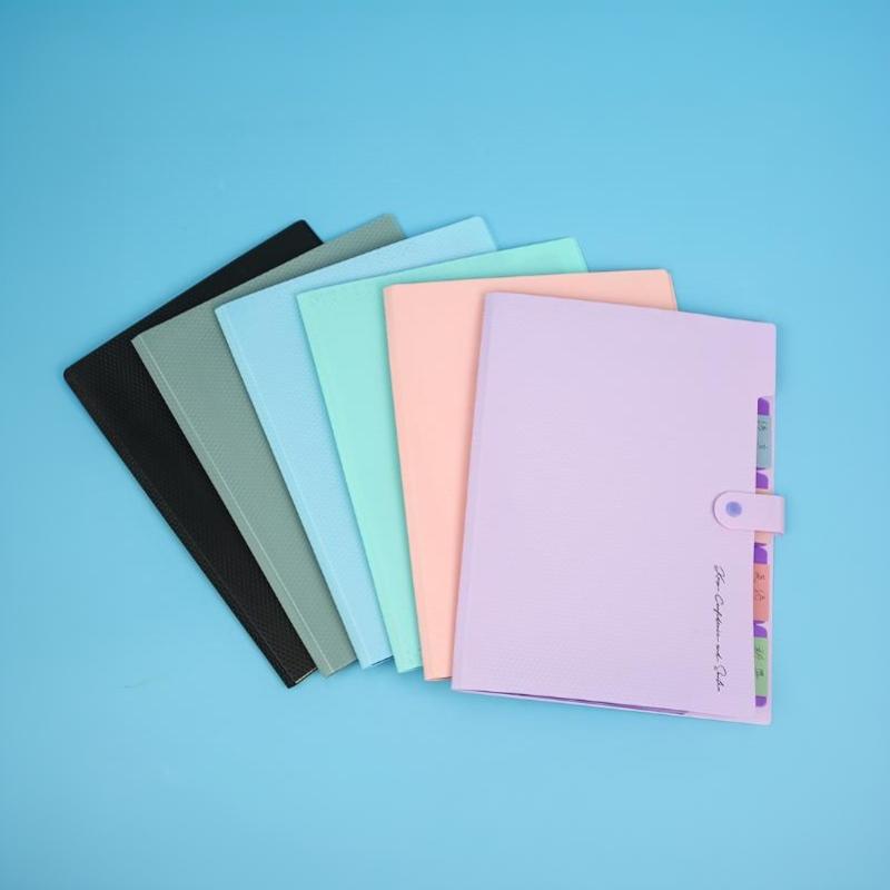 1Pc Expanding File Folder 5 Pocket Folders For Documents Portable Paper Organizer For School Office Supplies A4 Size