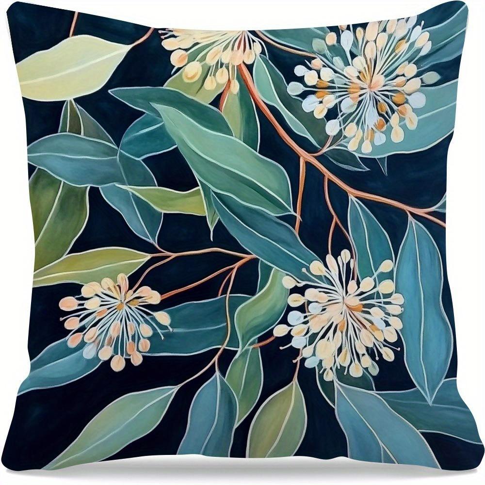 Boho Eukalyptusblüten Kissenbezug Aquarell Botanischer Druck Weiche Kissenhülle Für Sofa Bett Couch Natur Boho Wohnkultur