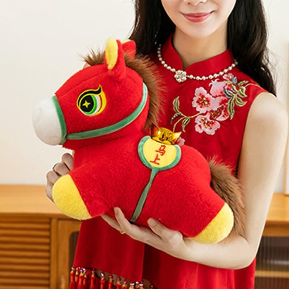 Good Luck Stuffed Horse Toy Cute Zodiac Pony Figurine Horse Plush Doll  Festive Decor