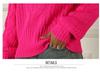 Leuchtende Farbe Kabelstrick Übergröße Damenpullover - Langarm Locker Halber Rollkragen Pullover