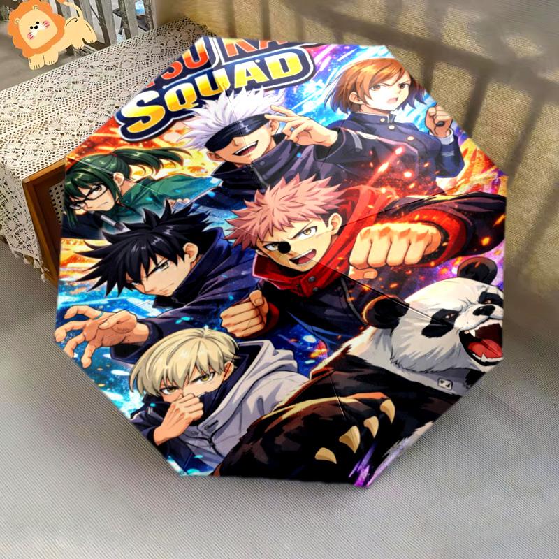 Jujutsu Kaisen Anime Characters Poster Folding Umbrella Suitable For All Seasons Travel Umbrella Sun Umbrella Outdoor