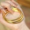 Gold-Plated Traditional Lotus Bangle for Women - High-End Simulated Gold Bracelet, Ideal for Weddings