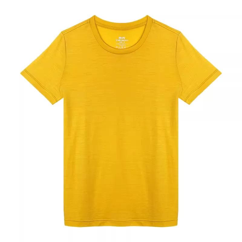 Women's Gray Shell Merino Wool Quick-Dry Hiking T-Shirt - Summer Outdoor Short Sleeve