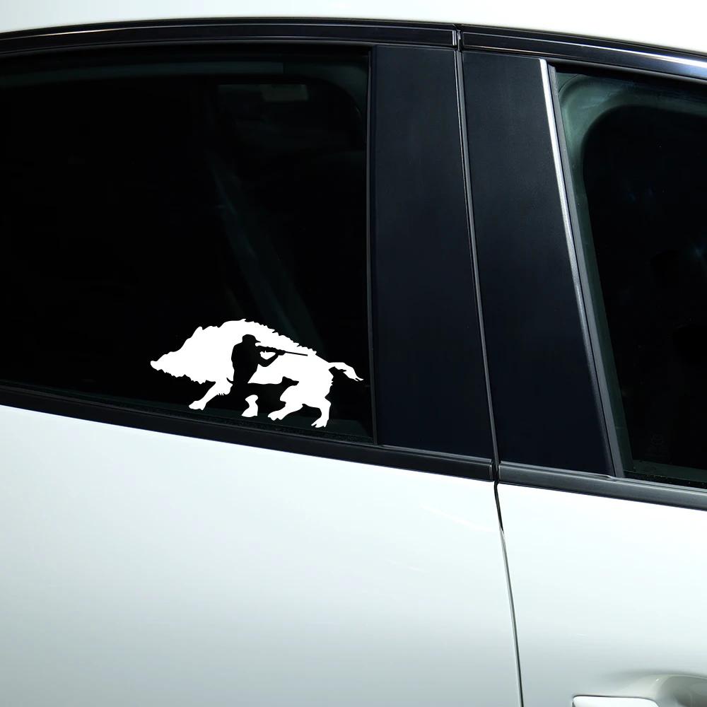 Adesivo per Auto Creativo Caccia Cinghiale Applicazione Finestrino Veicolo Cacciatore Decalcomania in Vinile Automobile Moto Tuning Decorazione Accessori