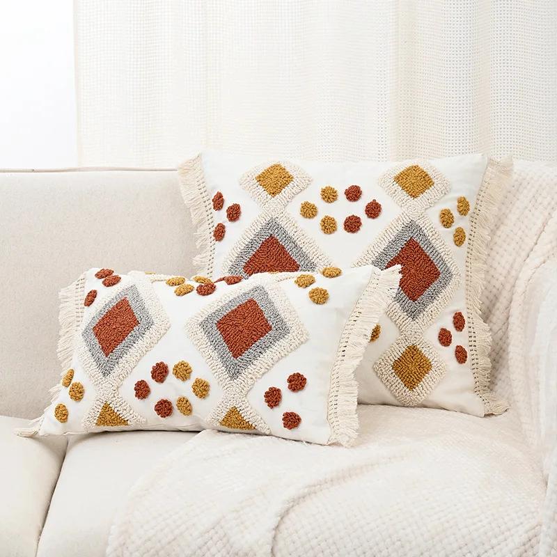 

2023 Новый Чехол для подушки для гостиной, дивана, круглая бархатная подушка, стеганая подушка, чехол для подушки с несколькими окнами, 30x50 см, 45x45 см 30x50cm