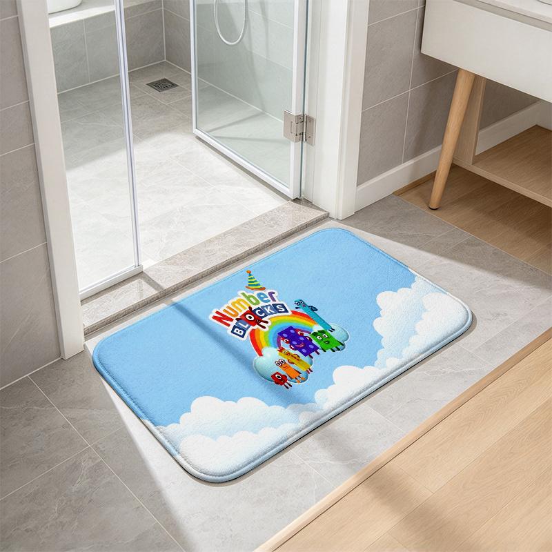Numberblocks Flannel Kitchen Mat Christmas Soft Area Rug Non Slip Floor Carpet Home Decoration