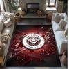 Brentford Football Print Crystal Velvet Rug, Comfortable Water Absorbent Non Slip Indoor Floor Carpet