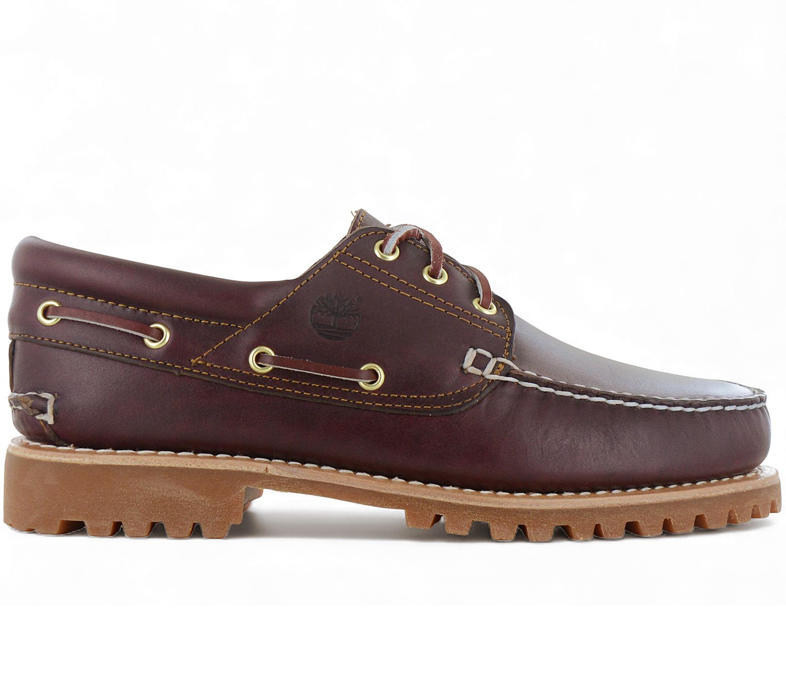 Timberland Authentic 3-Eye Lug - сшитые вручную мужские топсайдеры из кожи бургундского цвета обувь TB050009-648 ОРИГИНАЛ EU 40 US 7 красный