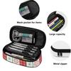 Pen Case Organized Storage 300D Polyester Smooth Zipper with Main Pocket Mesh Layer and Removable Pen Divider for Daily School Use