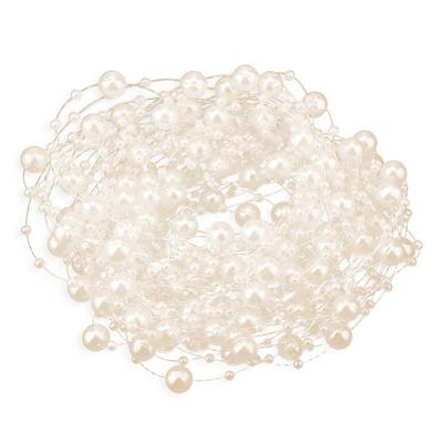 Garlands 10M Fishing Thread Pearls 3+8mm Plastic Pearl Beaded Chain Artificial Pearls Beads Bridal Bouquet