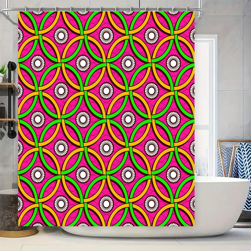 

Vibrant Pink Green Yellow Waterproof Shower Curtain Decorative Bathroom Decor Bath Mat Rug Set Modern Home Decorations Customiza W60H190(CM)-1 Pcs