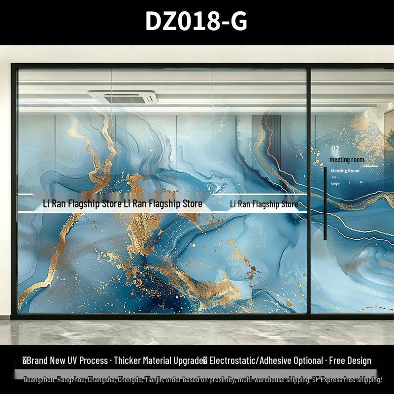 Luxury Marble Gold Office Privacy Glass Partition Film 0X0 cm