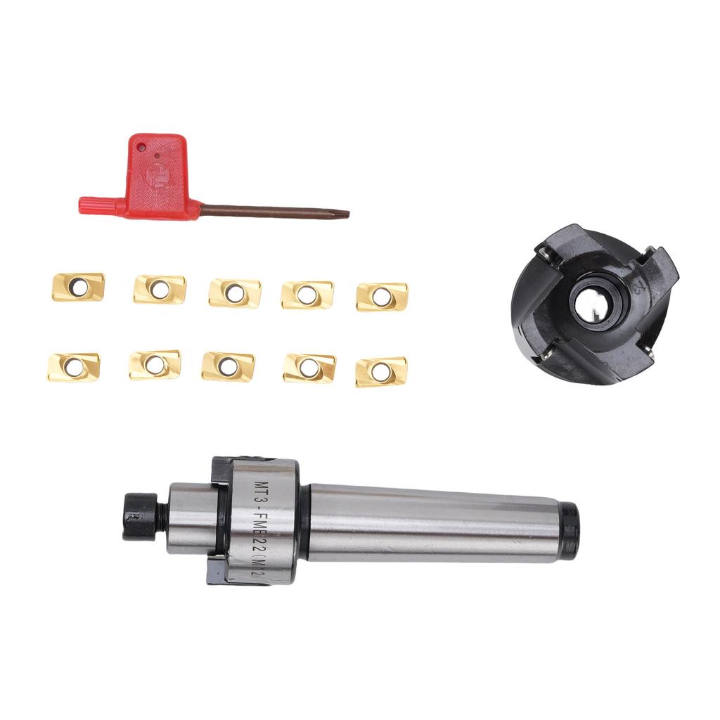 Face End Mill Set 400R 50 22 Cutter MT3 FMB22 Holder Extension 10Pcs Apmt1604 Carbide Inserts High Speed Indexable