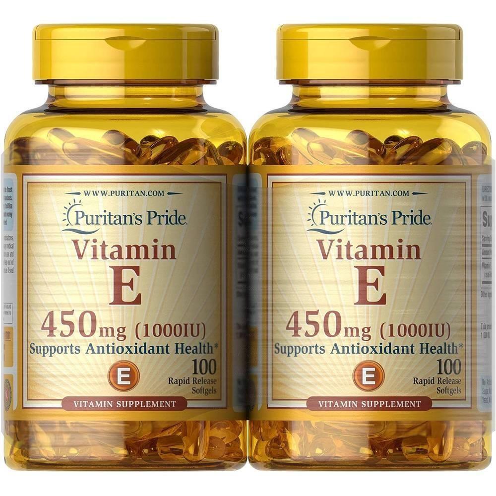 Puritans Pride Vitamin E 450mg 1000IU Softgels 100 Tablets 8 pcs