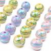 Acrylic Beads Colorful Striped Round Beads for DIY Necklace Bracelet Earring Jewelry Making