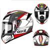 DOT Certified Unisex Motorcycle Helmet with Totem Pattern Four Seasons Full Face Helmet with Large Tail Wing for Bikers