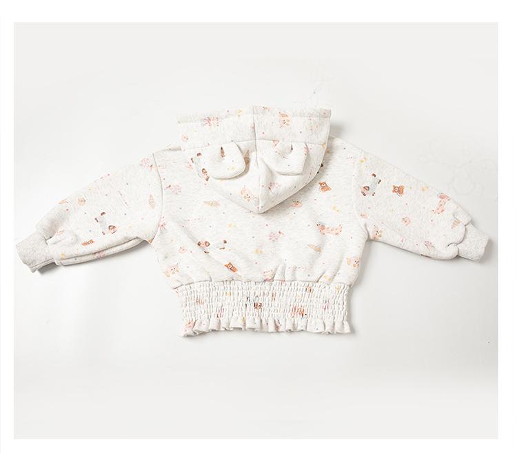 2025 Girls' Floral Hooded Cardigan - Spring/Autumn Sweatshirt for Kids