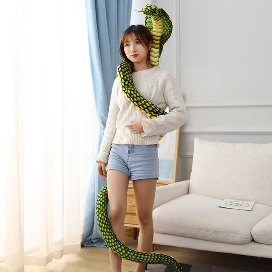 Simulation Snake Plush Toy Realistic Snake Skin Giant Cobra Plushies Funny