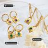 Korean Dongdaemun Retro Zircon Necklace & Non-fading Versatile Earrings Set