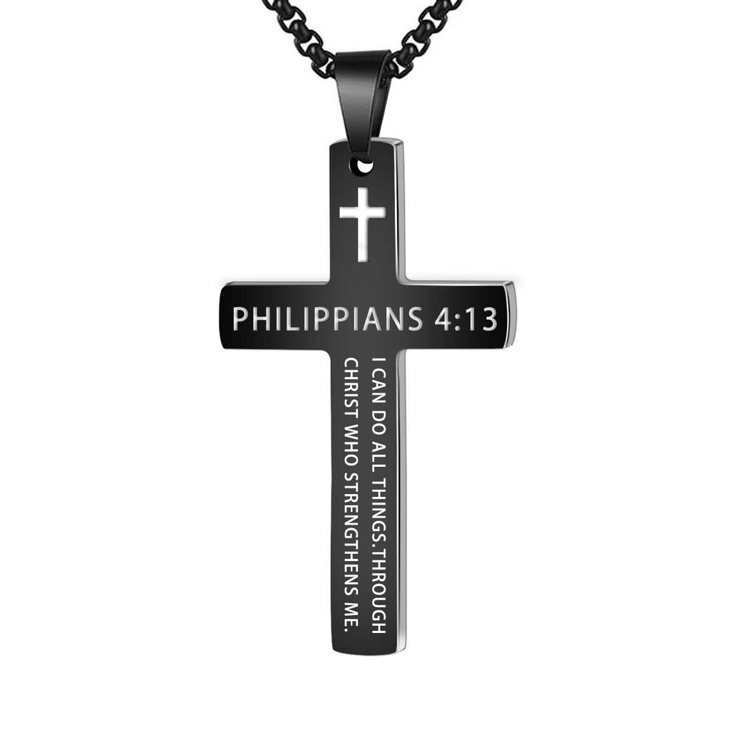 Collier Homme Spiritual Male Minimalism Stainless Steel Necklace Man's Jesus Cross Necklace for Man Collar Hombre