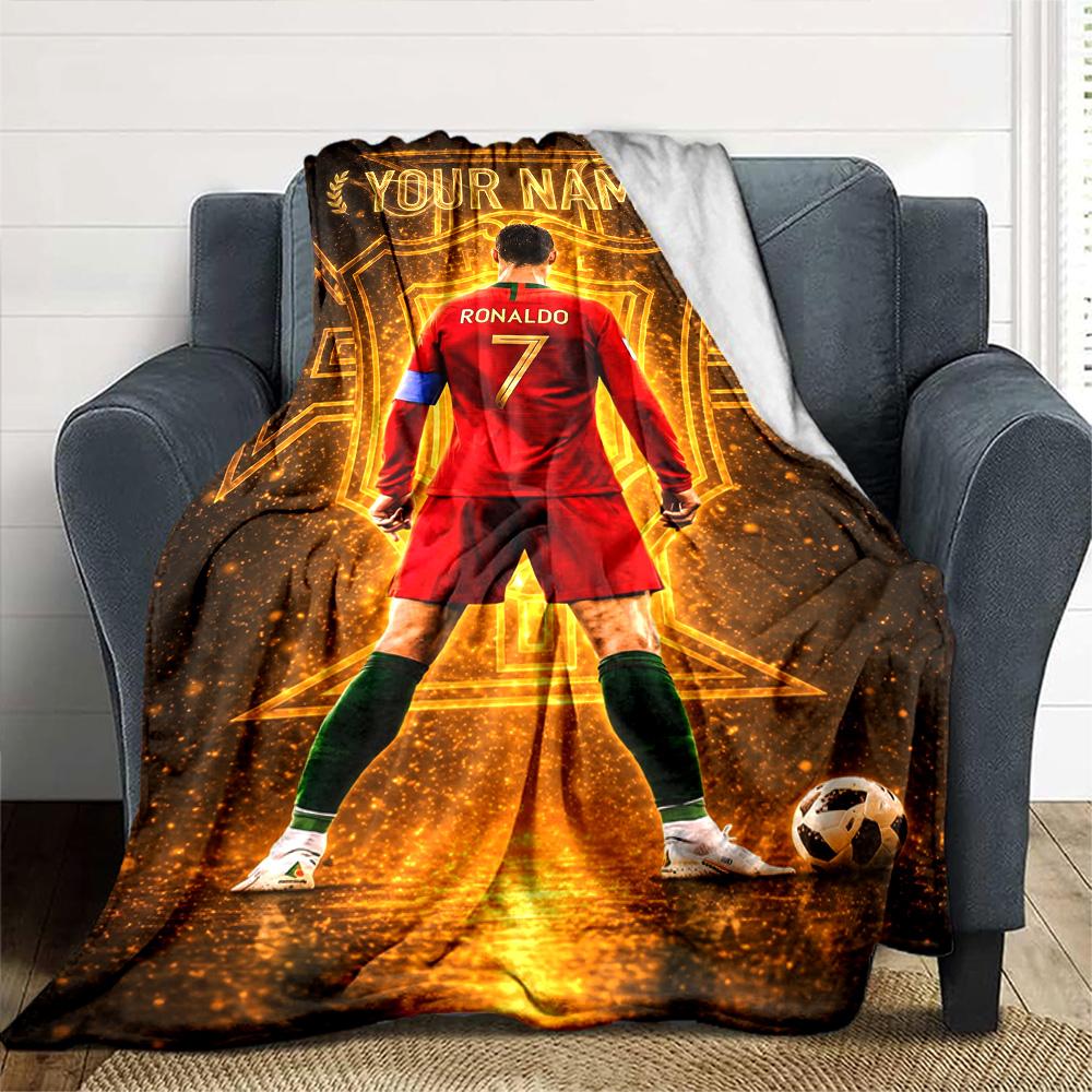 Cristiano Ronaldo (157) Customize Your Name Blanket Throw Customizable Blanket Comfortable Suitable for Bedding Home Decor Chair Couch All-Season Use
