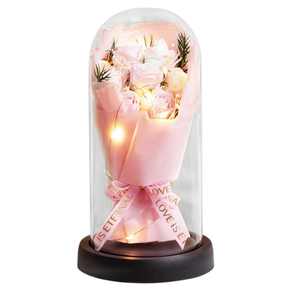 

Прозора акрилова оболонка Романтичні вічні квіти зі світлом Фестивальний подарунок Декорація