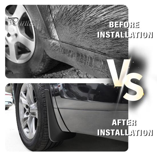 Truck Fender Set 4Pcs Car Mud Flaps with Screws Universal Fit PVC Auto SUV RV Easy Installation Front Rear Wheel Splash Guard Automotive Exterior