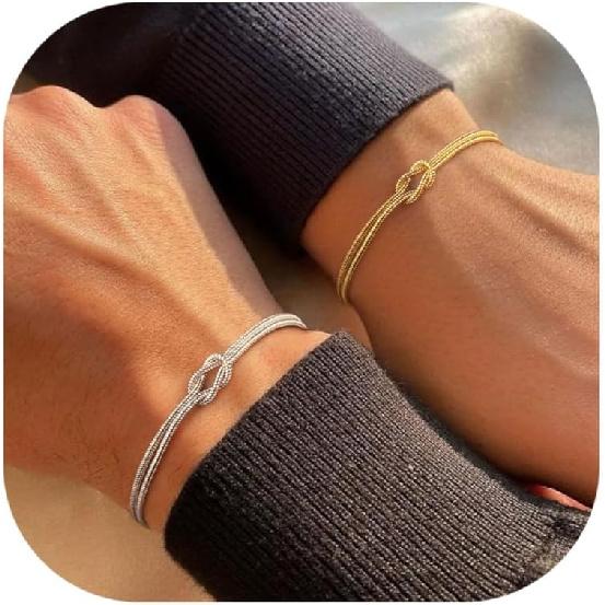 KOHOTA Silber Gold Armbänder für Damen Trendiges Armband-Set Anlaufgeschützt