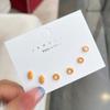 3Pair Mini Twisted Croissant Stud Earring Simulated Bread Earrings For Women Minimalist Food Fine Jewelry Bead Accessories