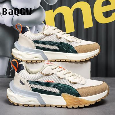 Pantofi ocazionali pentru bărbați Designer Mesh Vamp Respirabil Moda Sport Pantofi de alergare în aer liber Patchwork Confortabil cu șireturi de lux