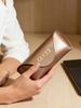 Gucci brown leather hard-case sunglasses case with gold logo