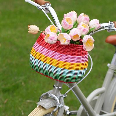 Kinderfahrradkorb Lenkerzubehör vorne für Jungen Mädchen mit Riemen Tragbares Fahrrad