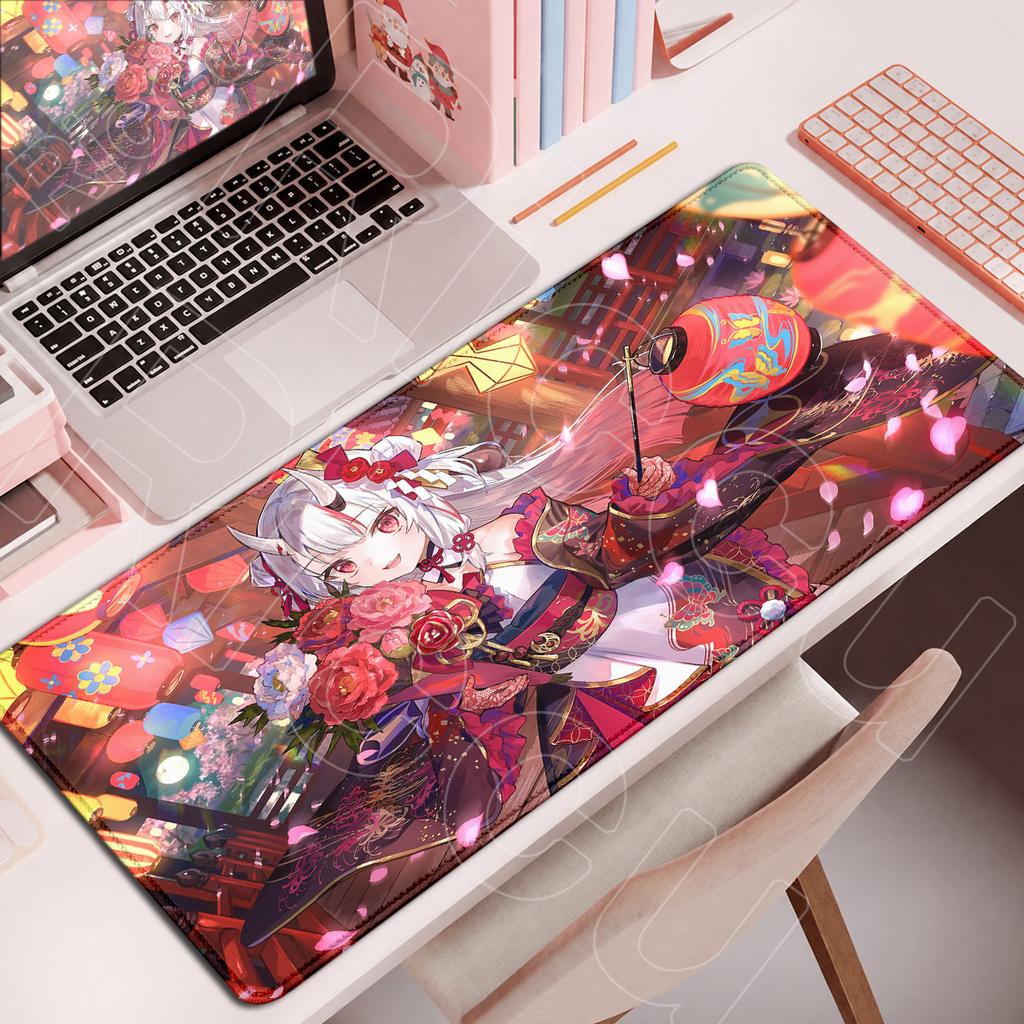 Anime Non-slip Rubber Mouse Pads Large Gamer Desktop Cabinet Carpets Hololive Nakiri Ayame Mauspad Office XXL Gaming Accessories