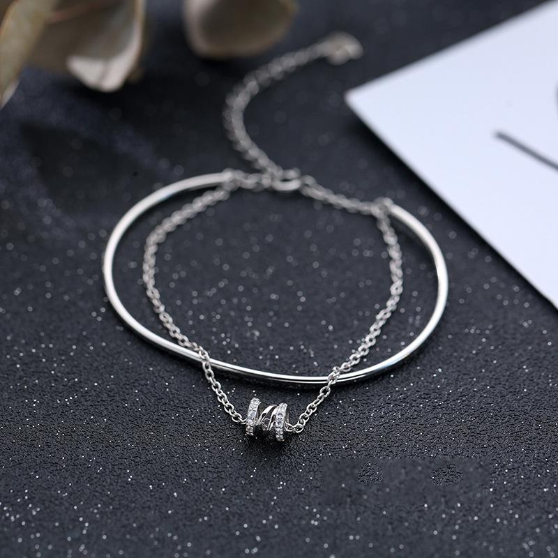 Niche Design High-End Exquisite S925 Gold-Plated Double-Layer Small Waist Bracelet for Women